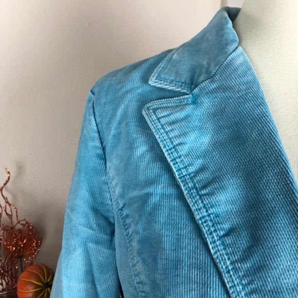 Corduroy Button-up Jacket Mint Blue Large - Picture 2 of 10